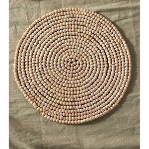 White wood beaded charger